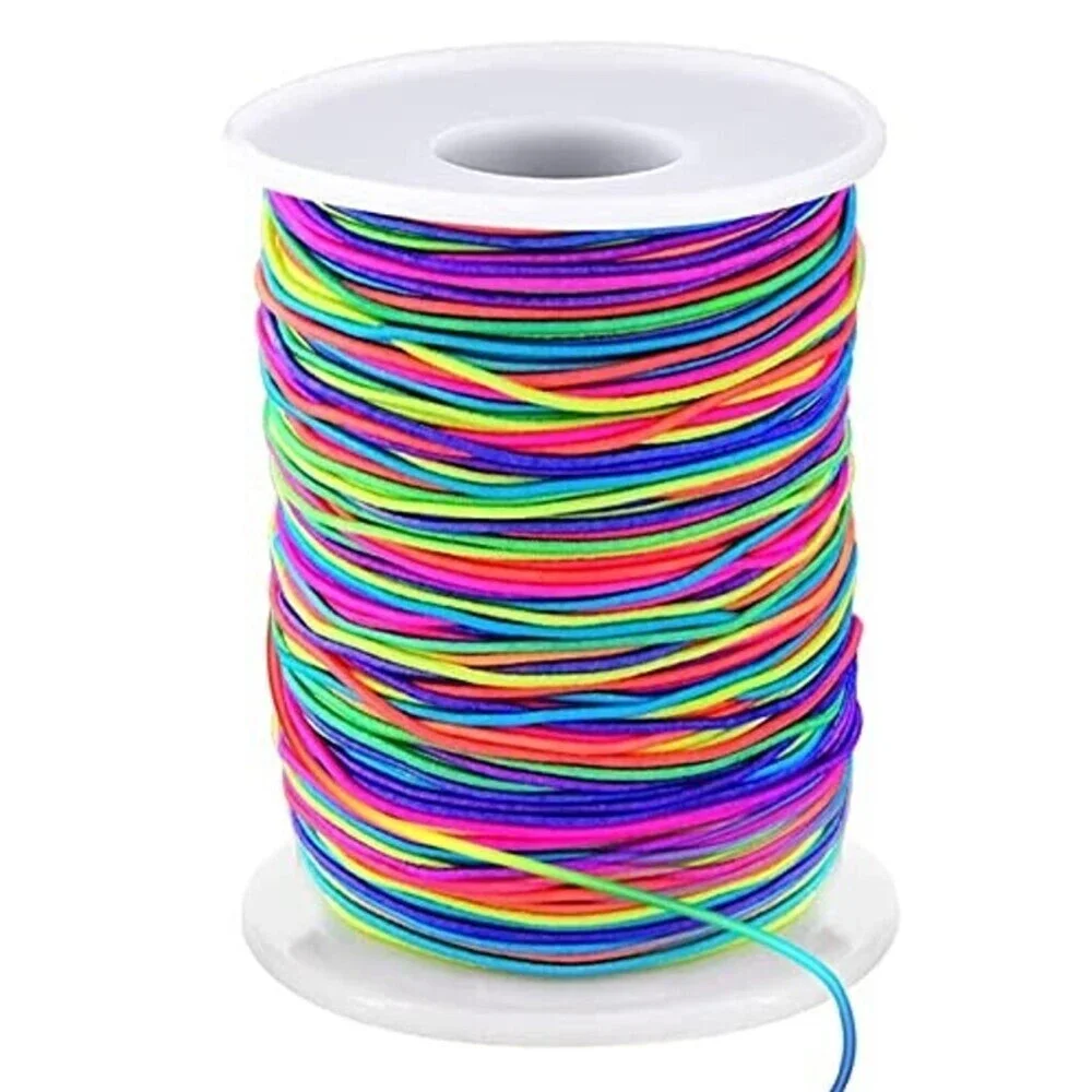 Elastic String for Bracelets, 1mm x 330 Feet Sturdy Rainbow